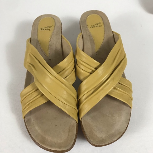 Dansko Shoes Dansko Leather Sandals Butter Yellow Sz 4 Poshmark
